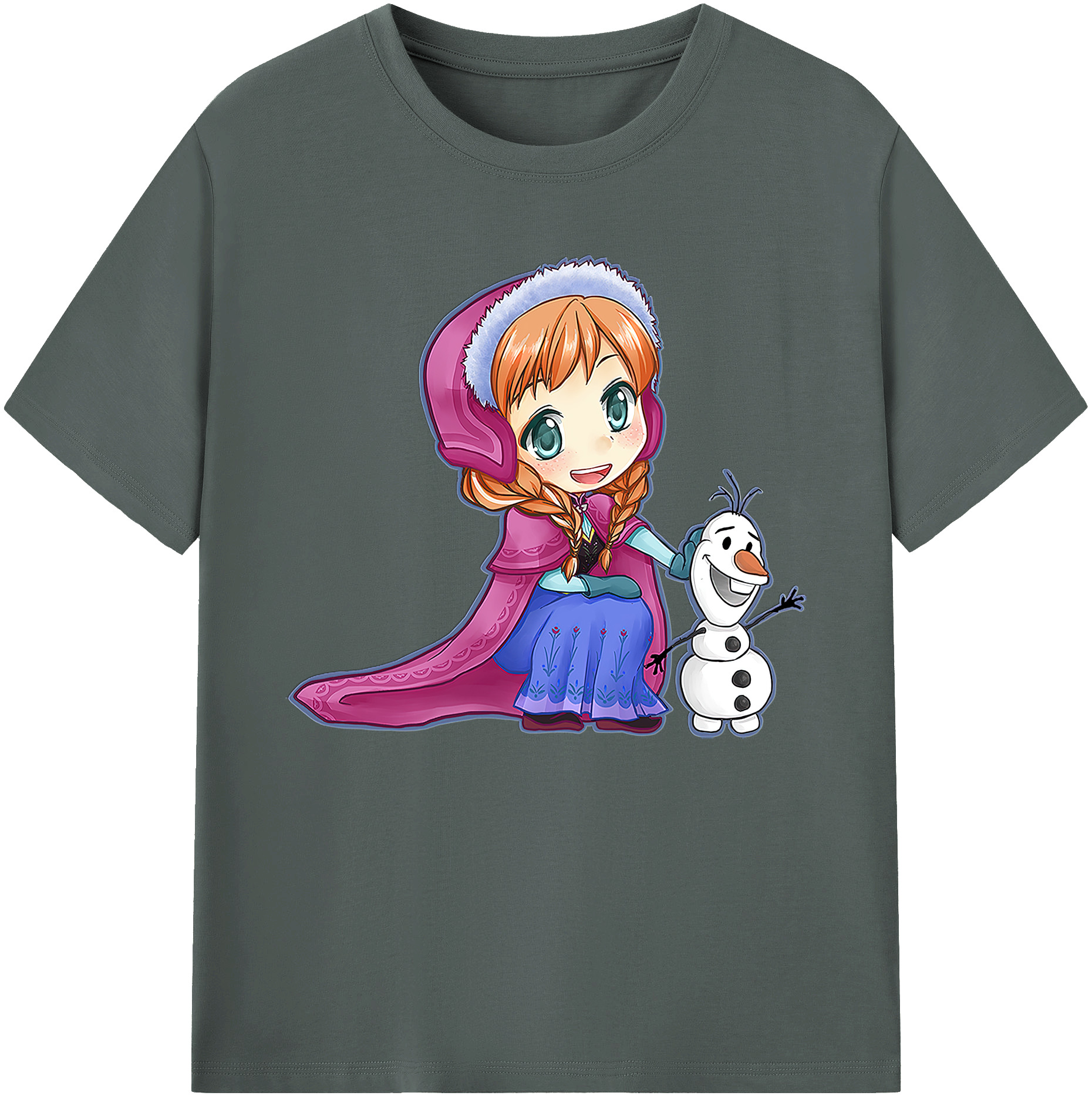 （画像用） アナと雪の女王 アンナ エルサ Frozen Anna Elsa 綿100％ メンズ半袖Tシャツ｜肌触りやわらか＆通気性
